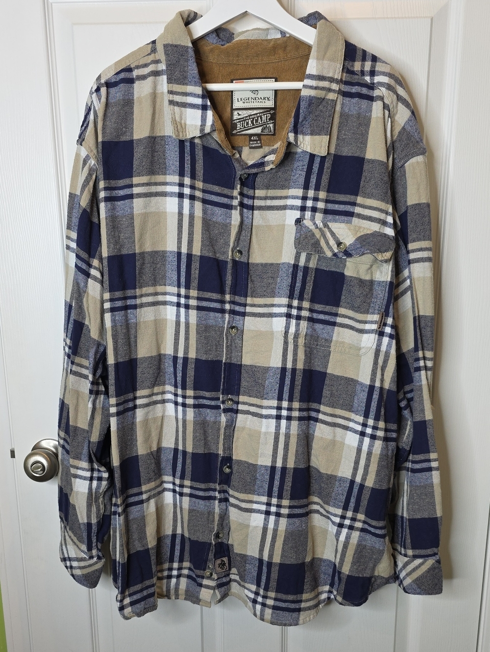 Legendary Whitetails Men's Buck Camp Flannel Shirt, Button Down Size 4XL